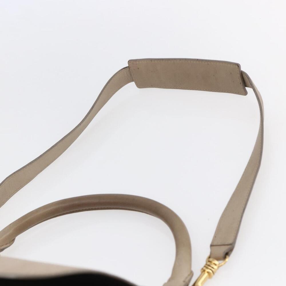 CELINE Trapeze Hand Bag Leather 2way Beige Gold Auth bs30311 - Picture 15 of 16